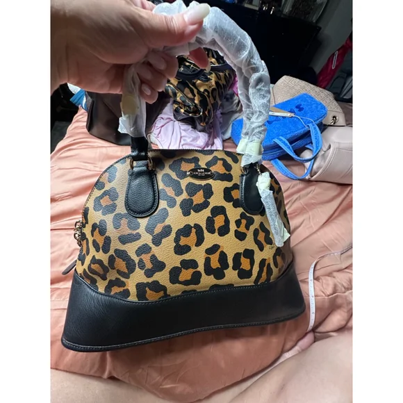 NWT Limited Edition Coach Cora Leopard Animal Print Domed Satchel Purse